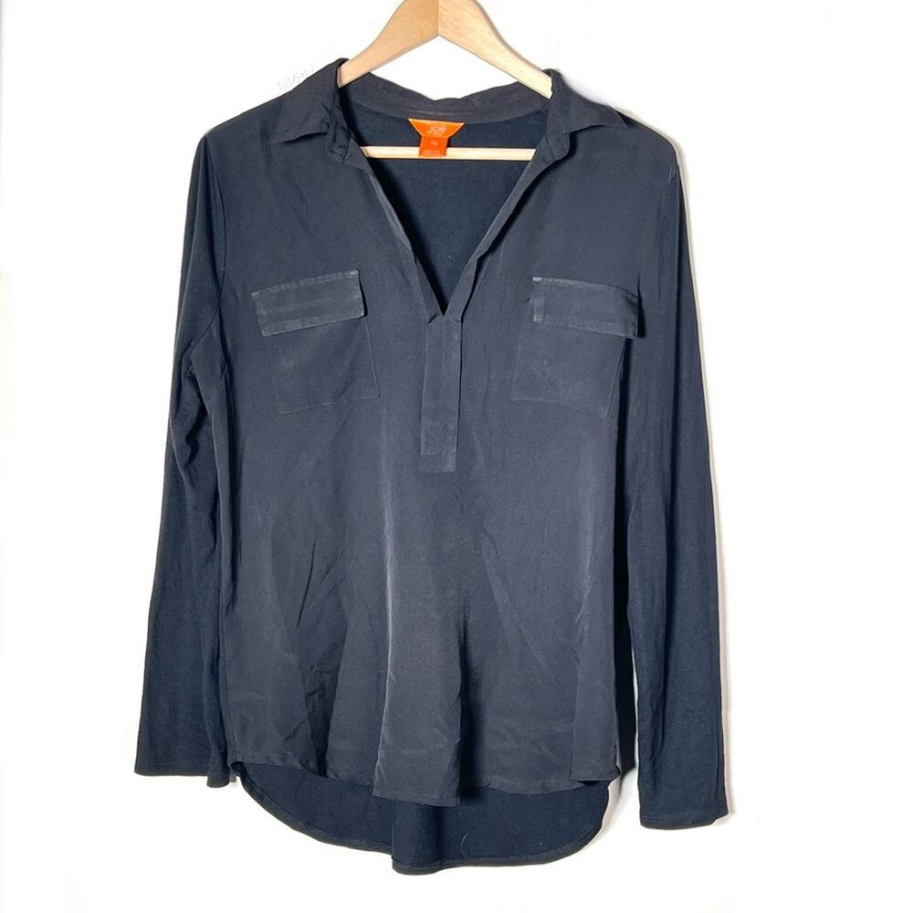 Joe fresh black long sleeve blouse top shirt size large L B195